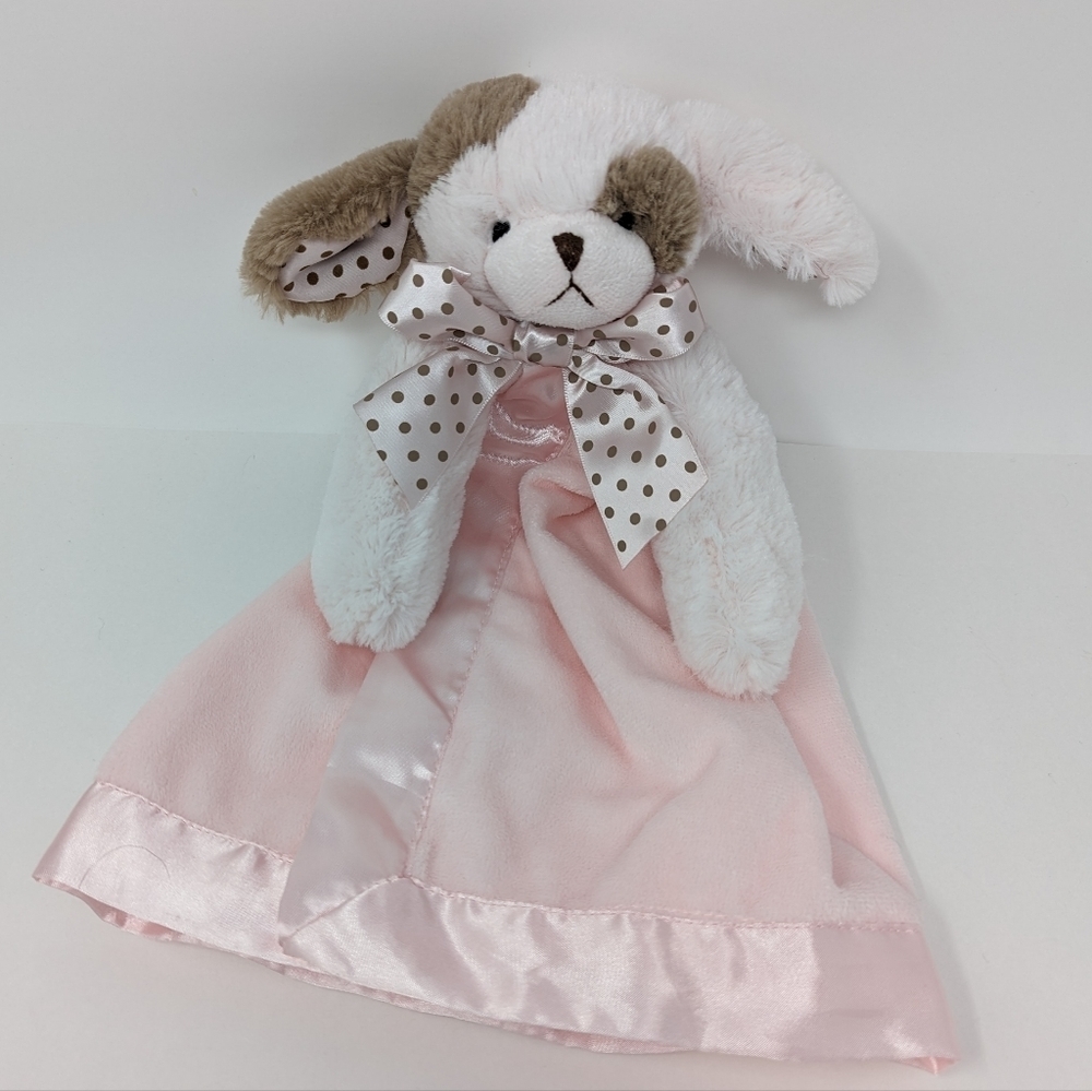 Bearington Baby Lovey Puppy Dog Pink Brown Polkadots